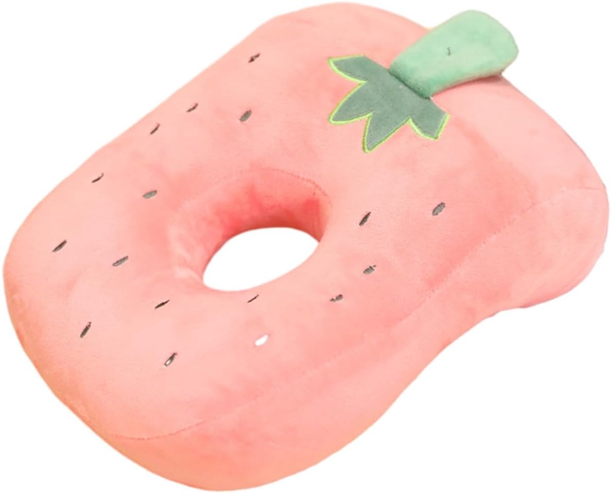 Kussen voor Kinderen Om Op Hun Buik Te Slapen Of Ter Ondersteuning - Draagbaar Kantoor Kussen - Gemaakt van Traagschuim - Schattig Roze Kussen met Oorgaatjes - Zacht Slaapkussen voor Op De Zij Slapen - Roze