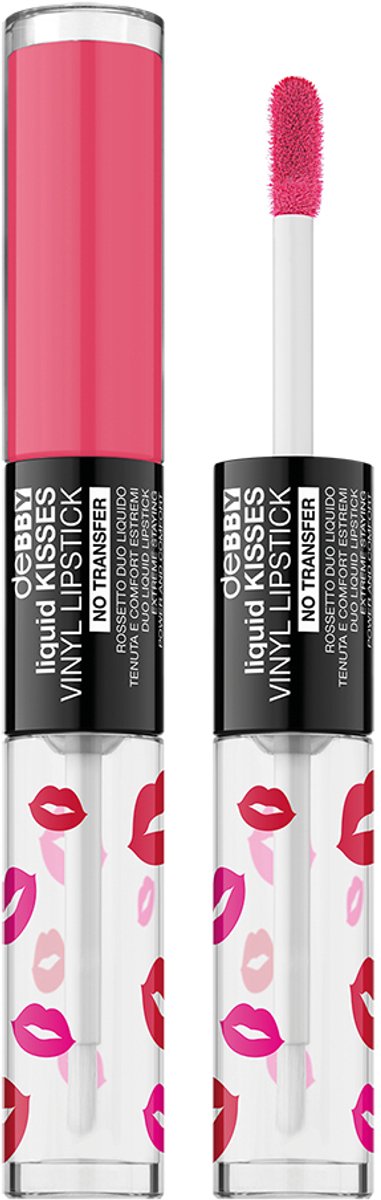 deBBY Liquid Kisses Vinyl Lipstick, Roze, Pink Coral, 1 kleuren, Kleurend, Glans, Vloeistof
