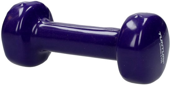 Tunturi Dumbbell set - 2 x 1,0 kg - Vinyl - Paars - Incl. gratis fitness app