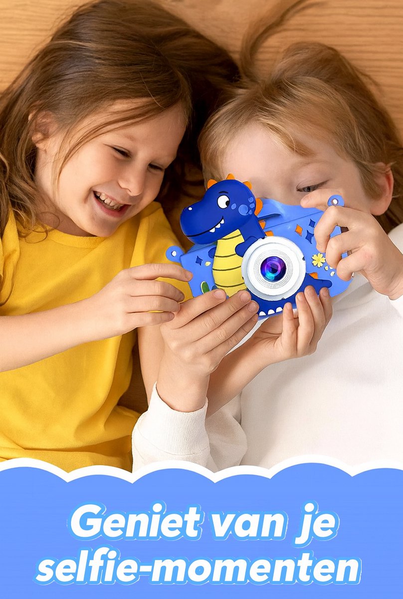 Yammii | Kindercamera HD 1080P – Nieuwste model 2026 - Digitale Camera voor Kinderen – 32GB SD Kaart – Selfiecamera – Foto & Video & Spelletjes – Dino camera – foto 4