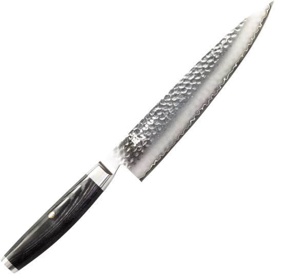 Yaxell Couteau de Chef Japonais Ketu 20 cm 3 Couches Inox Manche Wood Pakka Zwart