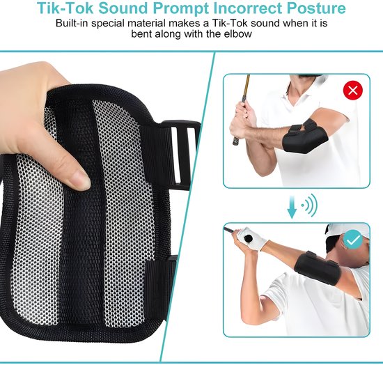 Stripe Golf Swing Trainer - Elleboog Corrector met Geluid - Verstelbaar & Ademend van SKLZ — afbeelding 2