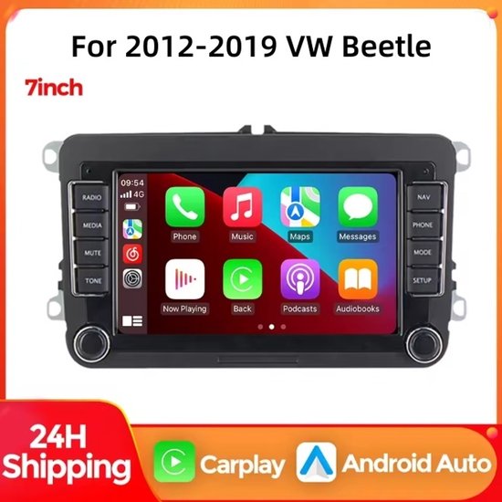 7inch Android 13 Car Stereo 2+32G - for Volkswagen Passat B6 2007-2011 & for Golf Plus MK5 2003-2009 | GPS Navigatie, Draadloos CarPlay, Bluetooth & Achteruitrijcamera