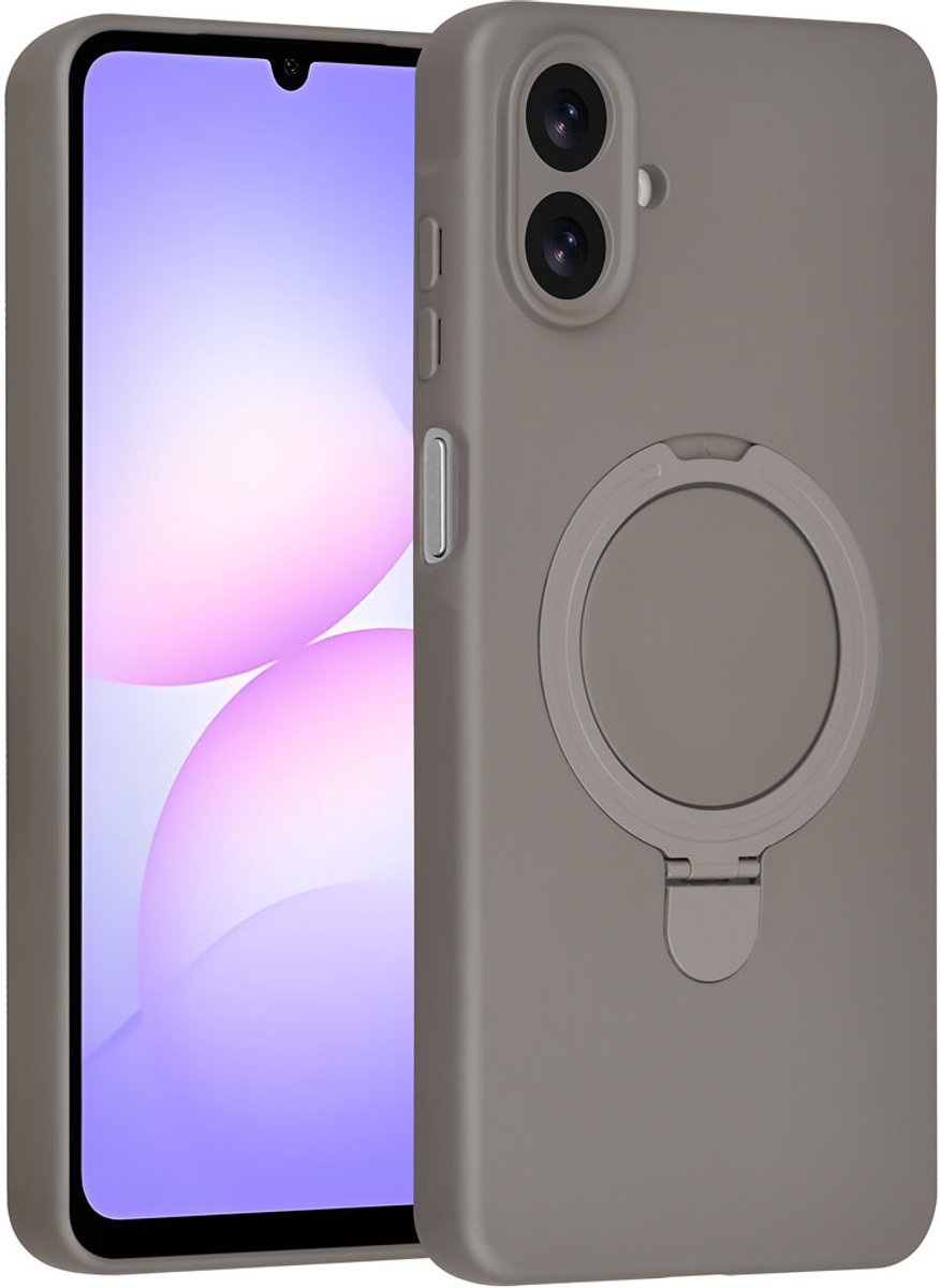 TUNIQ Back cover - Galaxy A07 - Titanium Grey - Met ringstand & hanger