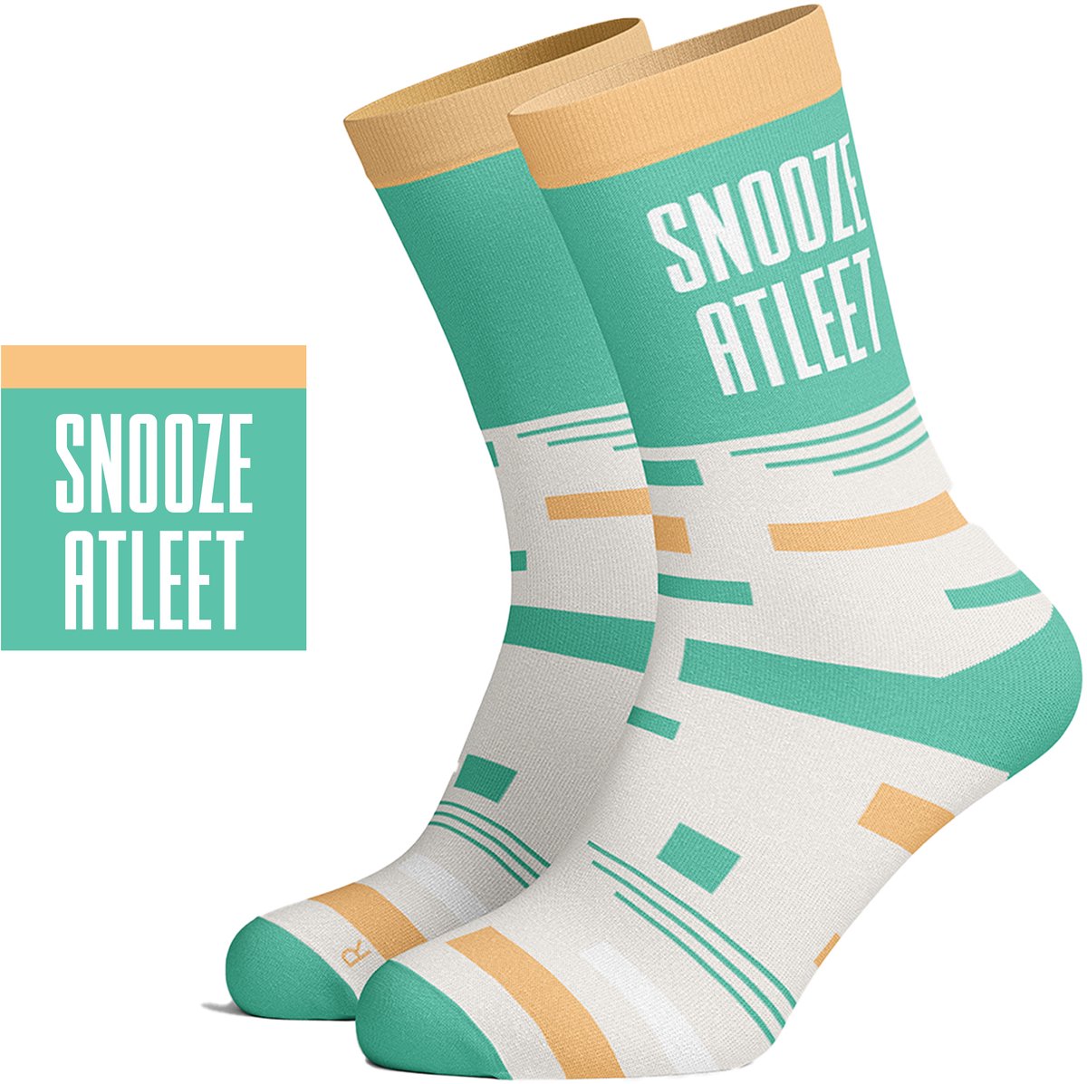 Silly Soles - Grappige Sokken SNOOZE ATLEET - One Size Sokken met Tekst - Grappige Cadeaus Mannen en Dames Huissokken - Verjaardag Cadeau Vrouwen, Vader, Papa, Moeder, Mama, Vriendin, Zus, Oma - Originele Cadeautjes Volwassenen
