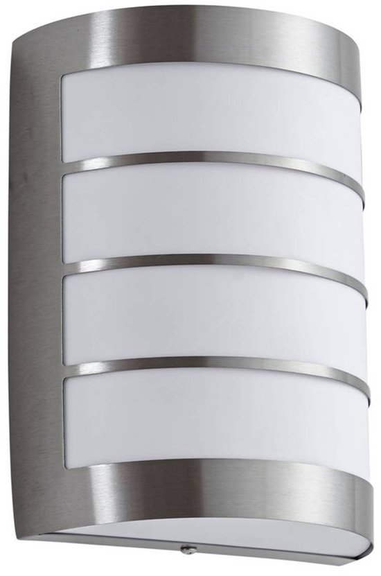 Lindby - Applique d'extérieur - 1lumière - acier inoxydable, polycarbonate - H: 20 cm - E27 - Acier inoxydable, blanc