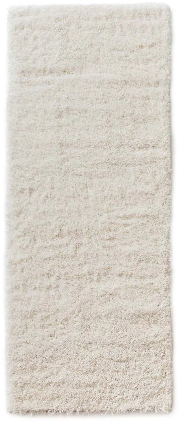 Tapis de couloir à poils longs - Blanc duveteux et confortable 80x200 cm