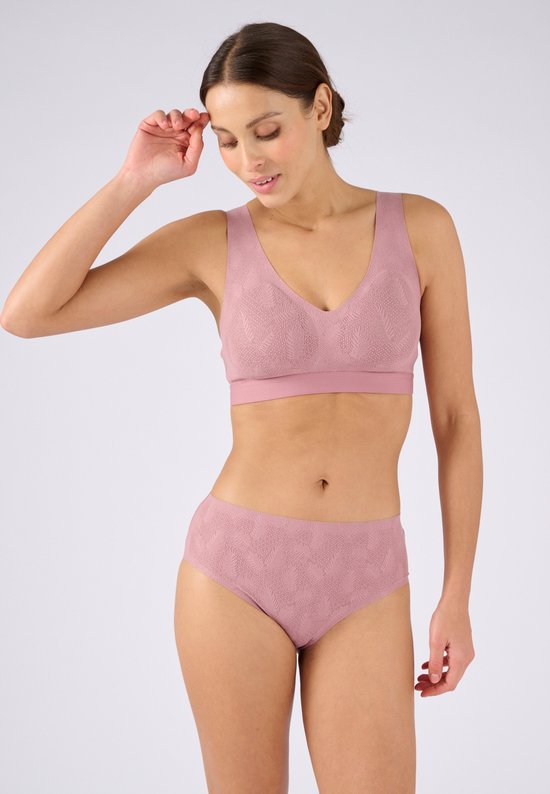 Damart - Brassière-soutien-gorge avec effet dentelle raffiné, sans armature - Dames - Violet - M