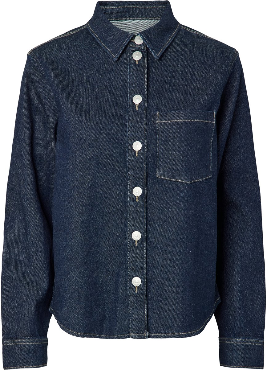 PIECES - PCSILKE LS DENIM SHIRT BC - Meisjes - Blouses