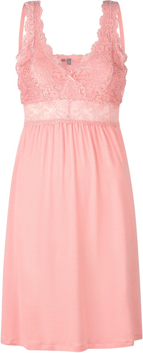By Louise Slipdress Dames Nachthemd Met Kant Roze