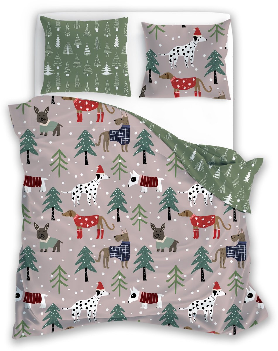 Kerst dekbedovertrek Santa 140x200 Christmas Xmas Microfiber Polyester
