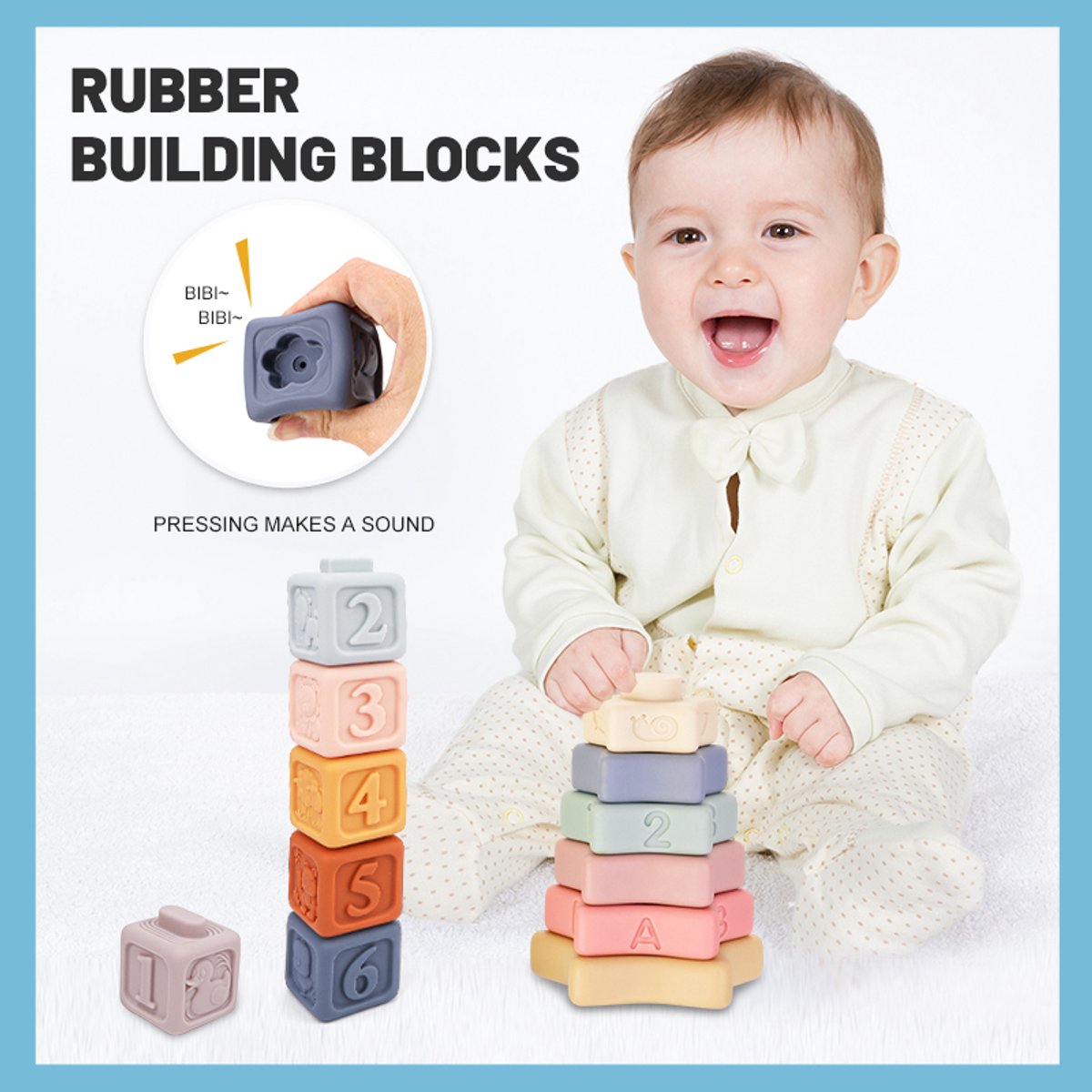 4 in 1 Alaire Speelgoed Set - Speelgoed - Baby Speelgoed - Baby Speelgoed 6 maanden - Educatief Speelgoed -Speelgoed 1 Jaar - Kinderspeelgoed - Stapeltoren - Activiteitenset — afbeelding 3