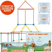 MEGAFORT Fort Bouwpakket XXL - 165 Delen (Basis + Uitbreiding) - Glow in the Dark - Hut & Fort Bouwen - Speeltent - Speelgoed 4 Jaar - Montessori