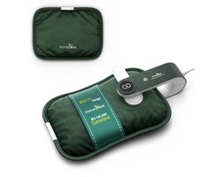 Honey Bee Elektrische Kruik - Incl. Thermosoft Hoes - Oplaadbare Warmwaterkruik - Electrische Kruik Baby - Helpt Bij Menstruatieklachten - Groen