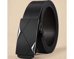 Men's Automatic Buckle Belt - Black with Gold Geometric Pattern, Suitable for Formal Office and Casual Occasions, Single-Point Closure Design, Suitable for Weddings and Everyday Luxury Accessories, Men's Belt Men's Belt Accessory rituals lente