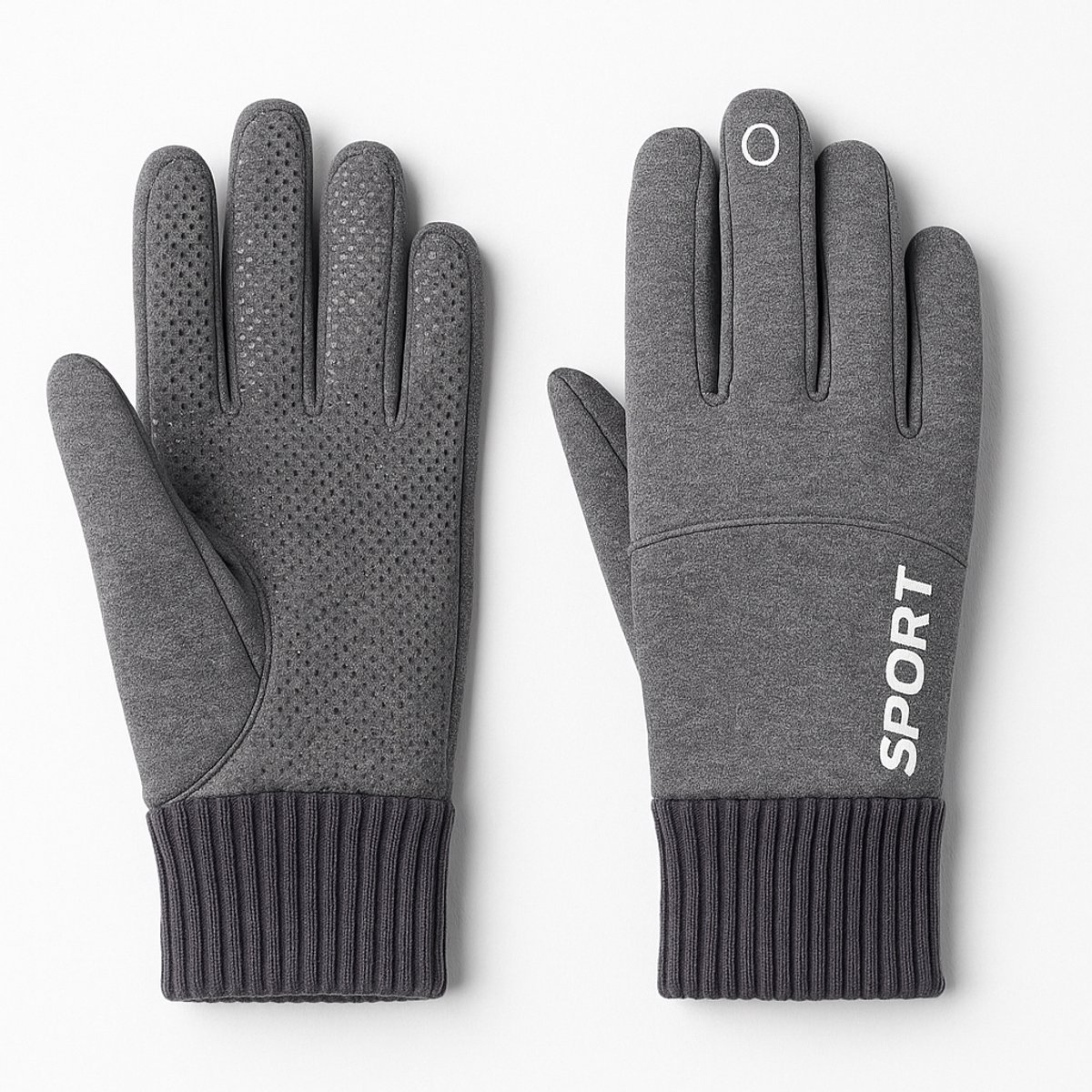 WVspecials Tech Fleece Handschoenen sport Grijs maat L - handschoenen - Handschoen winter - Handschoenen Scooter / Fiets / Wandelen - Handschoen Heren en Dames - Sporthandschoen - Winter - Maat L - Grijs - Sinterklaas - Kerst