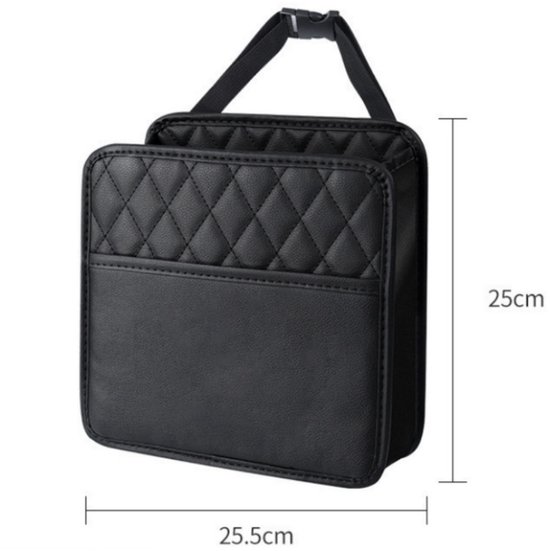 1 artikel - Auto achterbank organizer - Auto achterbank ophangtas - Hangende organizer - Auto opbergdoos - Essentiële auto reisaccessoire - Zwart - 25 x 25 cm - Geschikt voor de meeste auto's van Merkloos — afbeelding 2