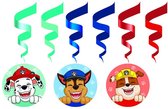 Paw Patrol Swirl Spiraalhangers - Chase - Rubble - Marshall, 6 slingers