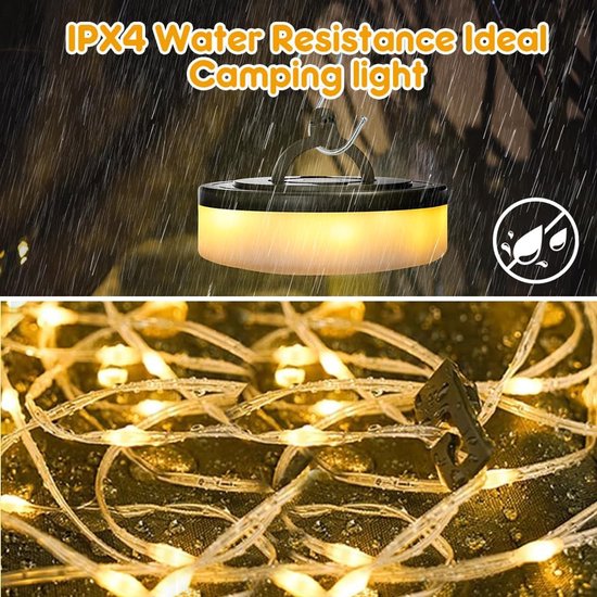 Guirlande Lumineuse LED Camping 10M - Batterie USB Rechargeable - Etanche IP44