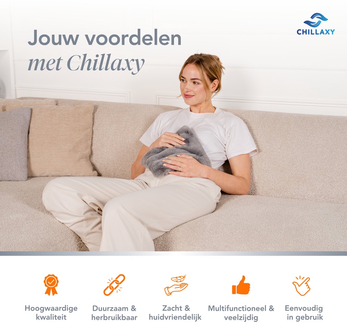 Chillaxy - Pittenzak - Kersenpitkussen - Pittenkussen Magnetron - Warmtekussen - Grijs — afbeelding 5
