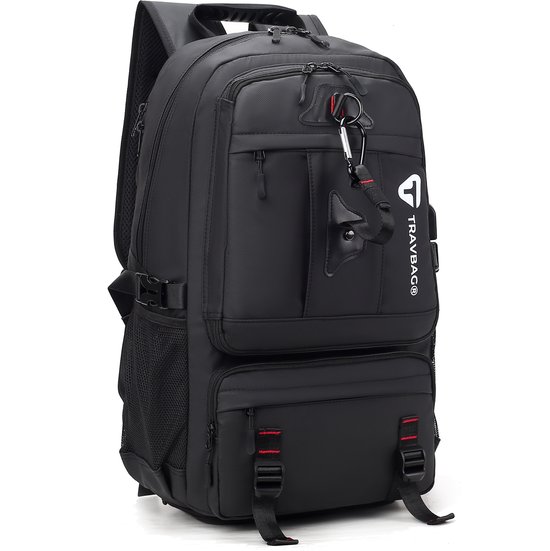 TravBag® - Rugtas - Rugzak - 65 Liter - Hike Tas - Backpack Reistas - Draagcomfort - Grote Capaciteit - Geschikt als School Tas- Anti diefstal - Praktisch Design - Laptop - 17.3 inch - Waterafstotend - Opbergruimte - USB Oplaadpoort - Schoenen vak
