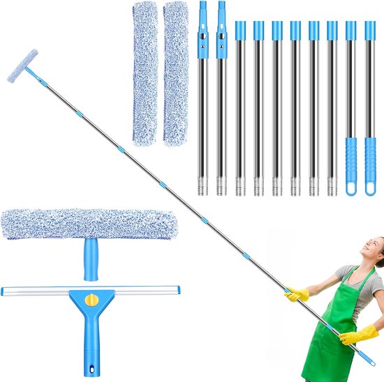 Acsatont 2-in-1 raamreinigingsapparaat, 24 cm ~ 390 cm, extra lange