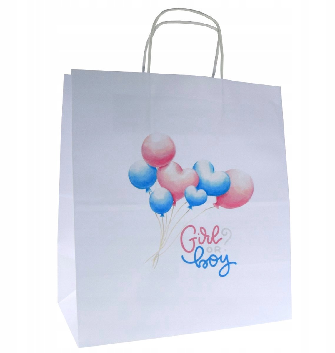 Babyshower Cadeauzak - Wit met Opdruk - 30x17x34 cm
