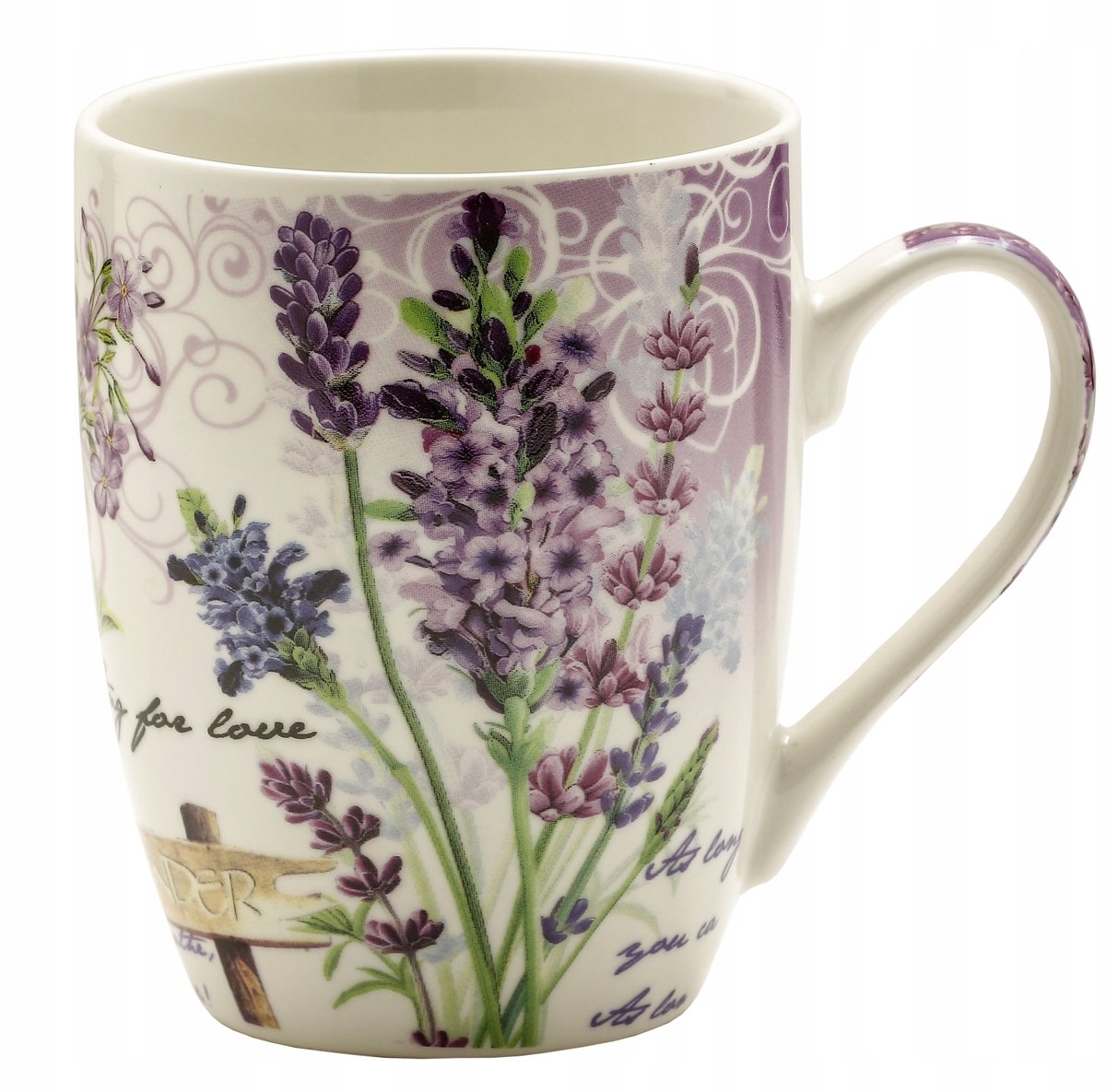 Porseleinen Mok met Lepeltje - Lavendel Design