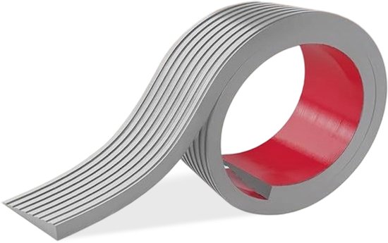 longziming Drempelhulp - PVC Drempel Ramp - 1 m*10mm*50mm - Kleine PVC Drempelhulp - Drempel Ramp - Zelfklevende rubberen oprijplaat - Rolstoel, Rollator of E-Scooter - Grijs