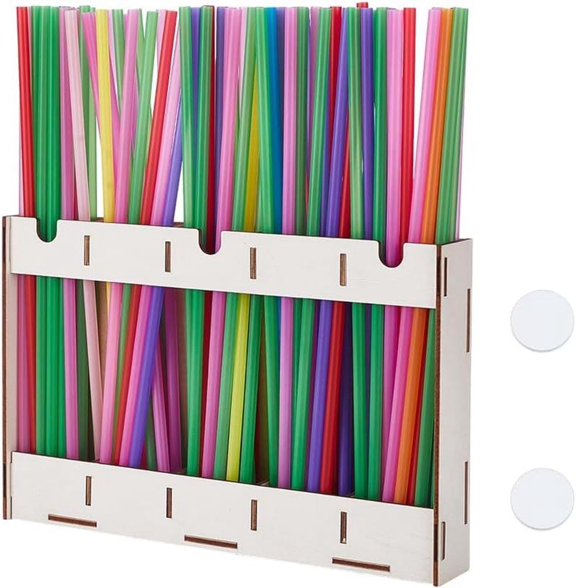 TTGoods - Houten organizer en dispenser voor drinkbeker en rietjes