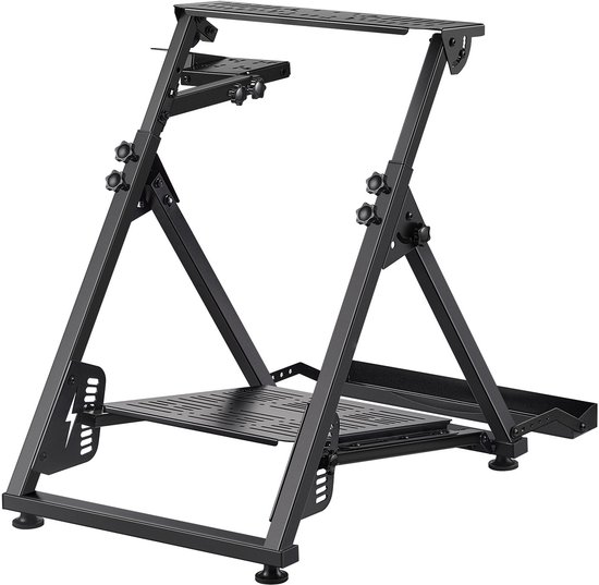 Verstelbare en Opvouwbare Racestuurstandaard, Compatibel met Logitech G923 G920 G29 G27, Thrustmaster T300rs TX F458 T500rs T3pa-Pro(F1/GT), Gaming Cockpit Stand, Pedalen Niet Inbegrepen van Merkloos — afbeelding 5