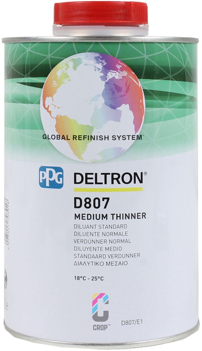 PPG D807/E1 Medium Thinner - Verdunning in Blik 1 liter
