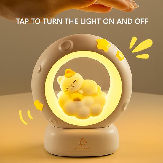 Nachtlampje in de vorm van een kat - Oplaadbare bureaulamp - Met aanraaksensor - Met dimfunctie - Een perfect cadeau voor meisjes en kinderen (kat) van Geen handelsmerk — afbeelding 2