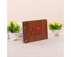 15 cm houten fotoalbum voor zelf maken - Ik hou van baby