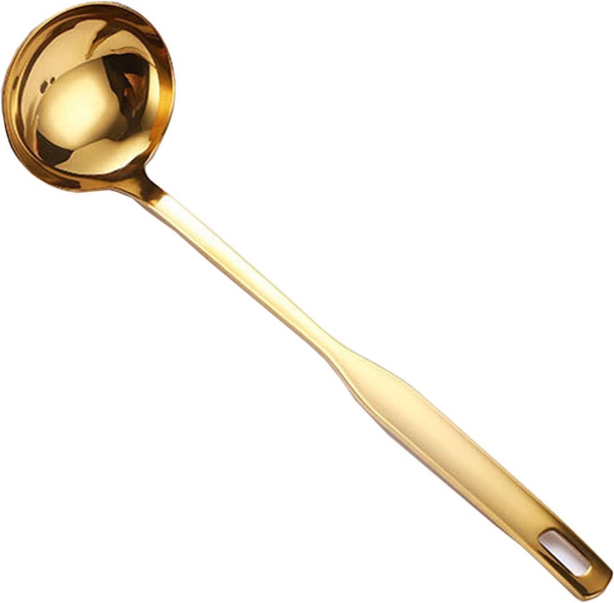 Roestvrij staal soeplepel 26,5 cm gouden afwerking