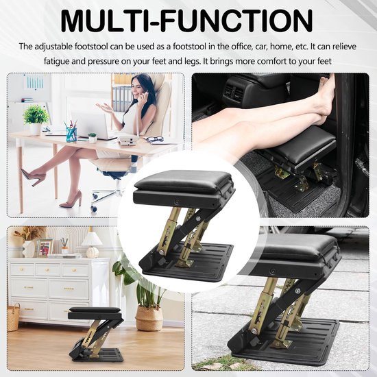 Unyqoos® Ergonomische verstelbare voetensteun met massagefunctie voor comfort overal van Merkloos — afbeelding 4