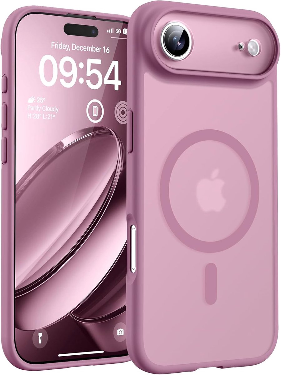 Zandarix Geschikt voor Apple iPhone 17 Air - Millitaire - Anti-vingerafdruk - Geschikt voor Mag - Volledige Camerabescherming - Schokbestendig - Dun - Matte Back Cover Hoesje - Lilac Paars