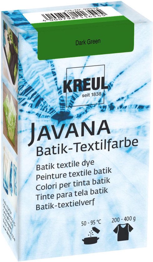 Javana Dark Green Batik Textile Dye - 70 ml de peinture tie dye