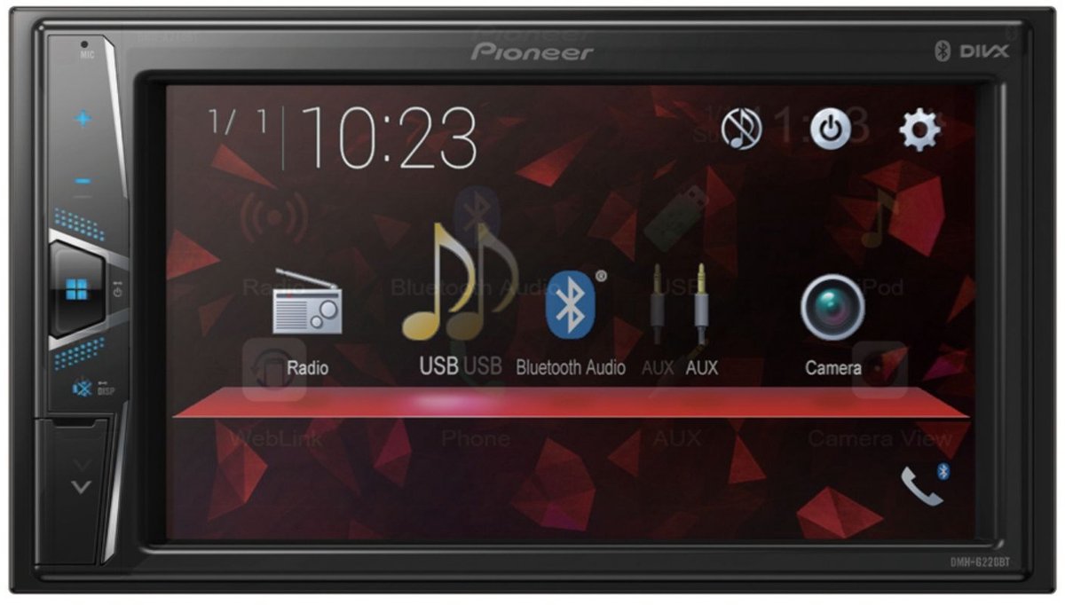 Pioneer DMH-G220BT – 2-DIN multimedia autoradio met 6,2″ touchscreen, Bluetooth & USB – 13-bands equalizer – Mechavrij – foto 3