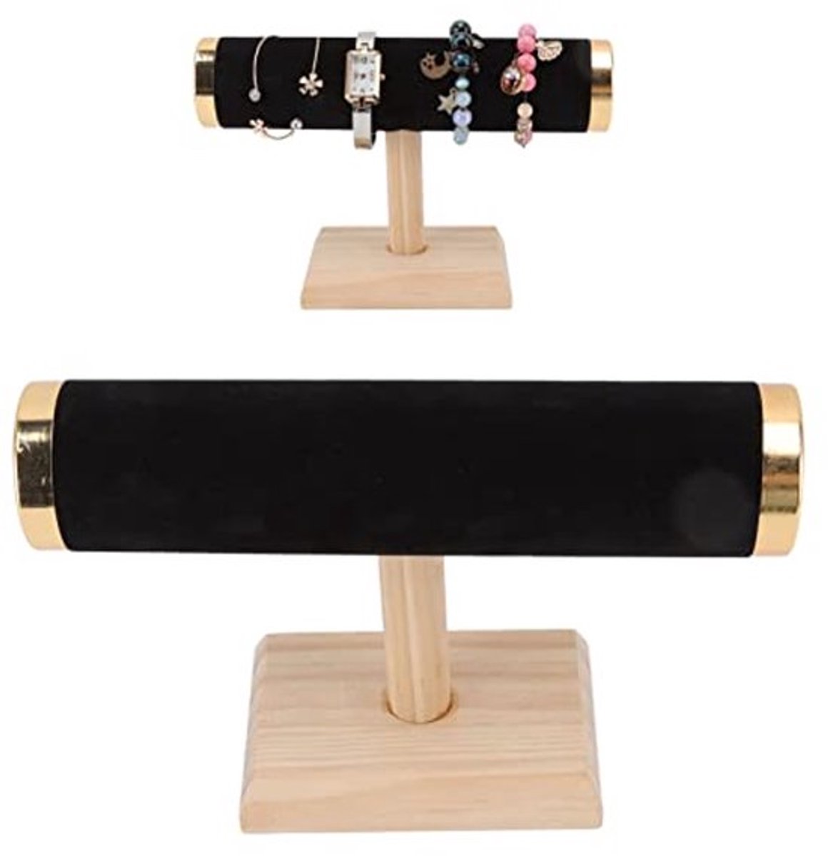 T Bar Organizer - Zwart Armband en Ketting Houder, Stevige Horloge Display Stand