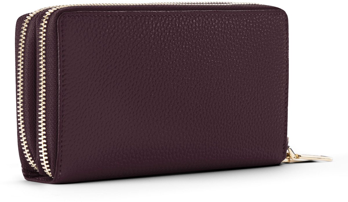 Lazarotti portemonnee Bologna Leather Double Zip Around Wallet Olive olijfgroen
