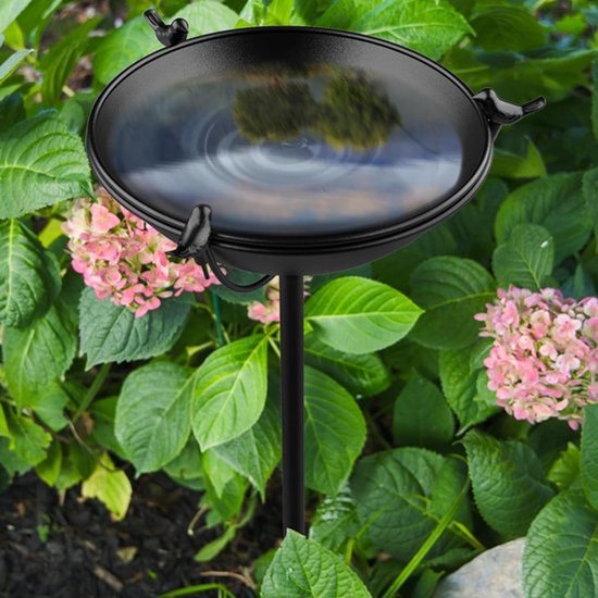 Bains D'Oiseaux Pour Extérieur, Bain D'Oiseaux Extérieur, 32.6 Pouces Bain D'Oiseaux En Métal Tournesol Mangeoires Bol Avec Piquet Pour Jardin Cour Terrasse, Arrière-Cour, Décoration De Balcon
