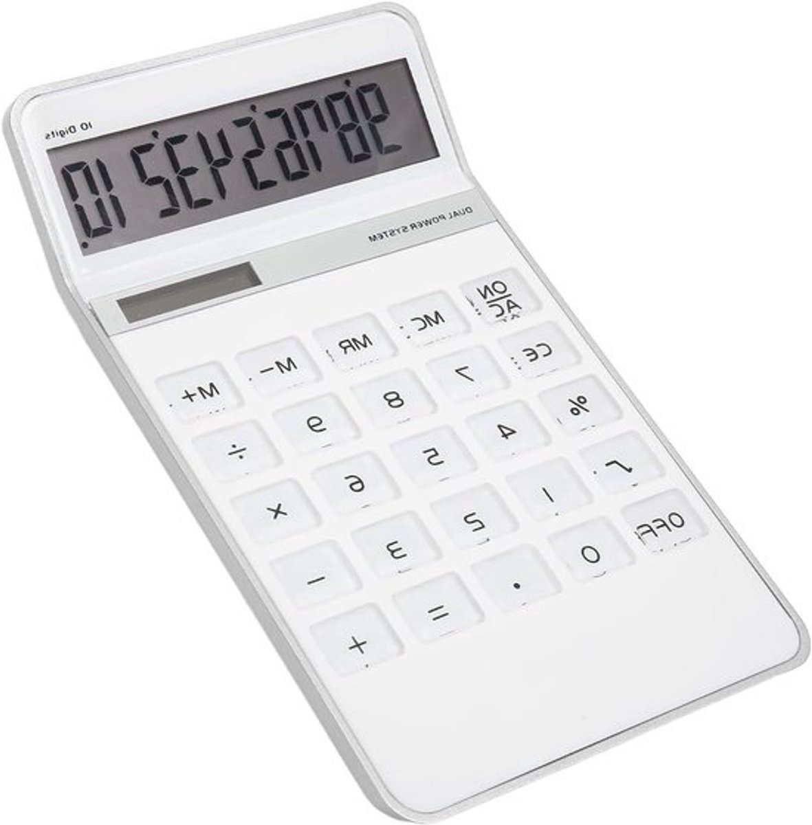 Calculator met grote knoppen, hoge gevoeligheid, dubbele voeding - wit esthetisch aantrekkelijk ontwerp voor kantoor, bedrijf, studenten, winkel en thuisgebruik