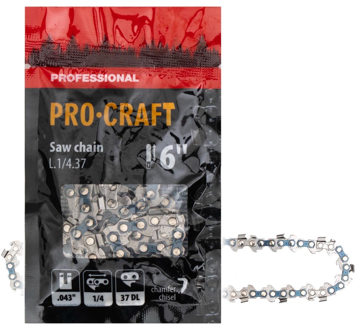 Procraft L.1/4.37 zaagketting 6" (150 mm) 1/4" 1,1 mm 37 TG - voor kettingzaag