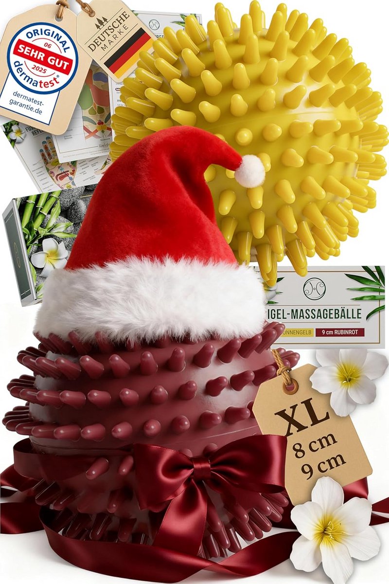Massagebal Set van 2 8 cm en 9 cm Egelballen voor Voet- en Spiermassage