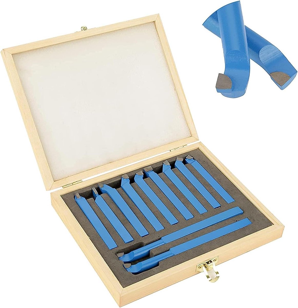 Ronte - Hardmetalen Set voor Metalen Draaimachines, 11 Stuks met Koffer