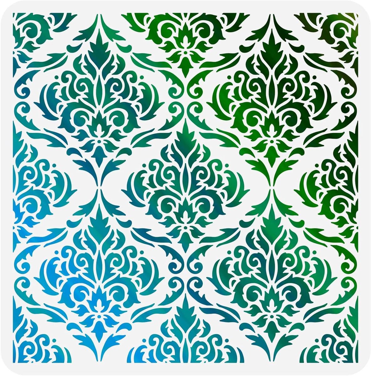 Ronte - Bloemen Patroon Tegel Stencil Sjabloon Symmetrisch 30 x 30 cm Herbruikbaar voor DIY Kunst en Ambacht - Schilderen Vloeren Muren Meubeldecoratie