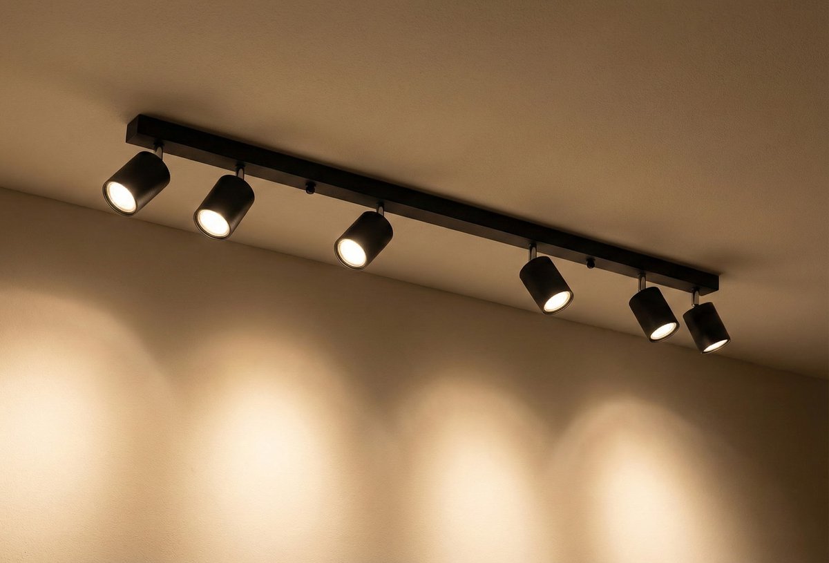 Moderne plafond spot 6-voudig | opbouw | zwart | 6 x GU10 fitting