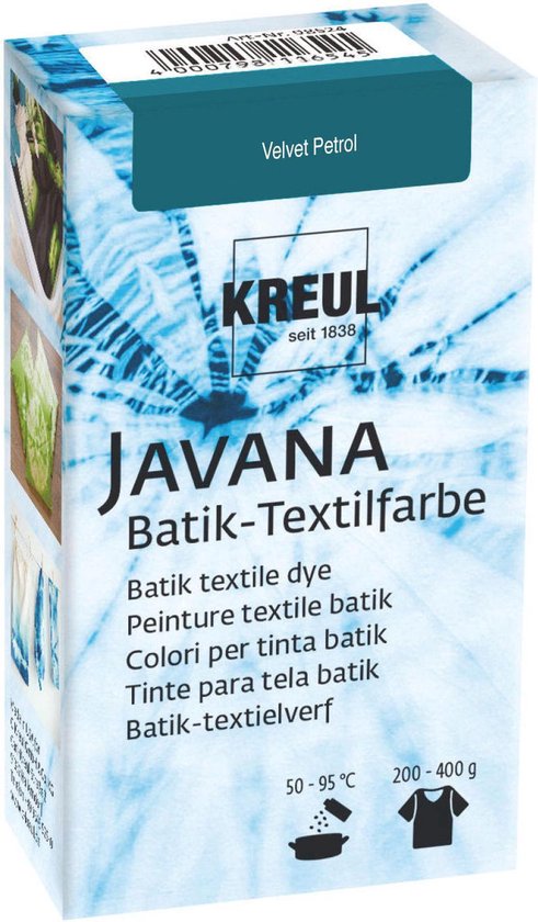 Javana Aqua Blauw Batik Textile Dye - 70 ml de peinture tie dye