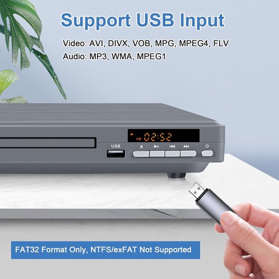 Regiovrije DVD Speler met HDMI, USB en 1080P Upscaling voor Televisie — afbeelding 4